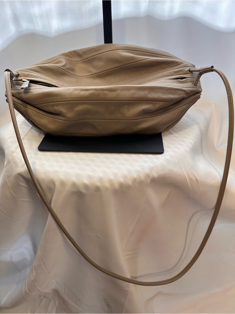 Marimekko Karla Minimal Taupe Shoulder Bag with Slim Strap
